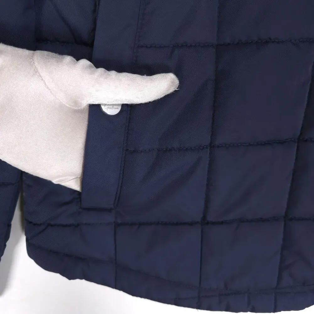 ROBERT GRAHAM New Quilted Jacket LARGE‎ Navy Lightweight Snap Front RG-115